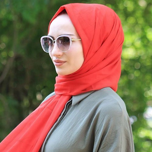 orange cotton hijab