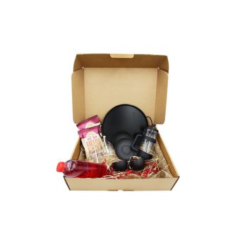 Colombian Coffee French Press Valentine Coffee Gift Set with Glass Candle Oil wakeb online