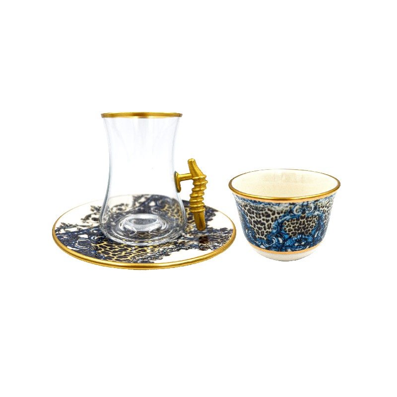 Flower Vintage Arabic Coffee Cups & Turkish Tea Cups Set Wakeb Online Made In Turkey